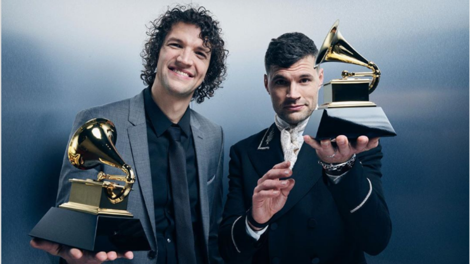 for KING & COUNTRY holding Grammys