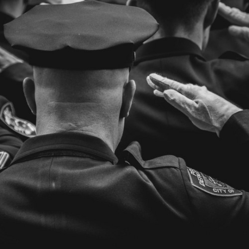 police officer saluting