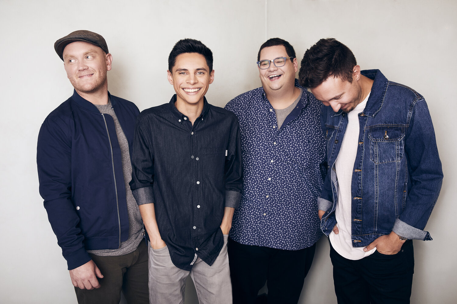 the four members of the sidewalk prophets standing side by side in front of a white backdrop
